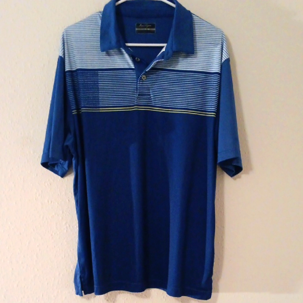 Ben Hogan Men's Blue Striped Polo Shirt